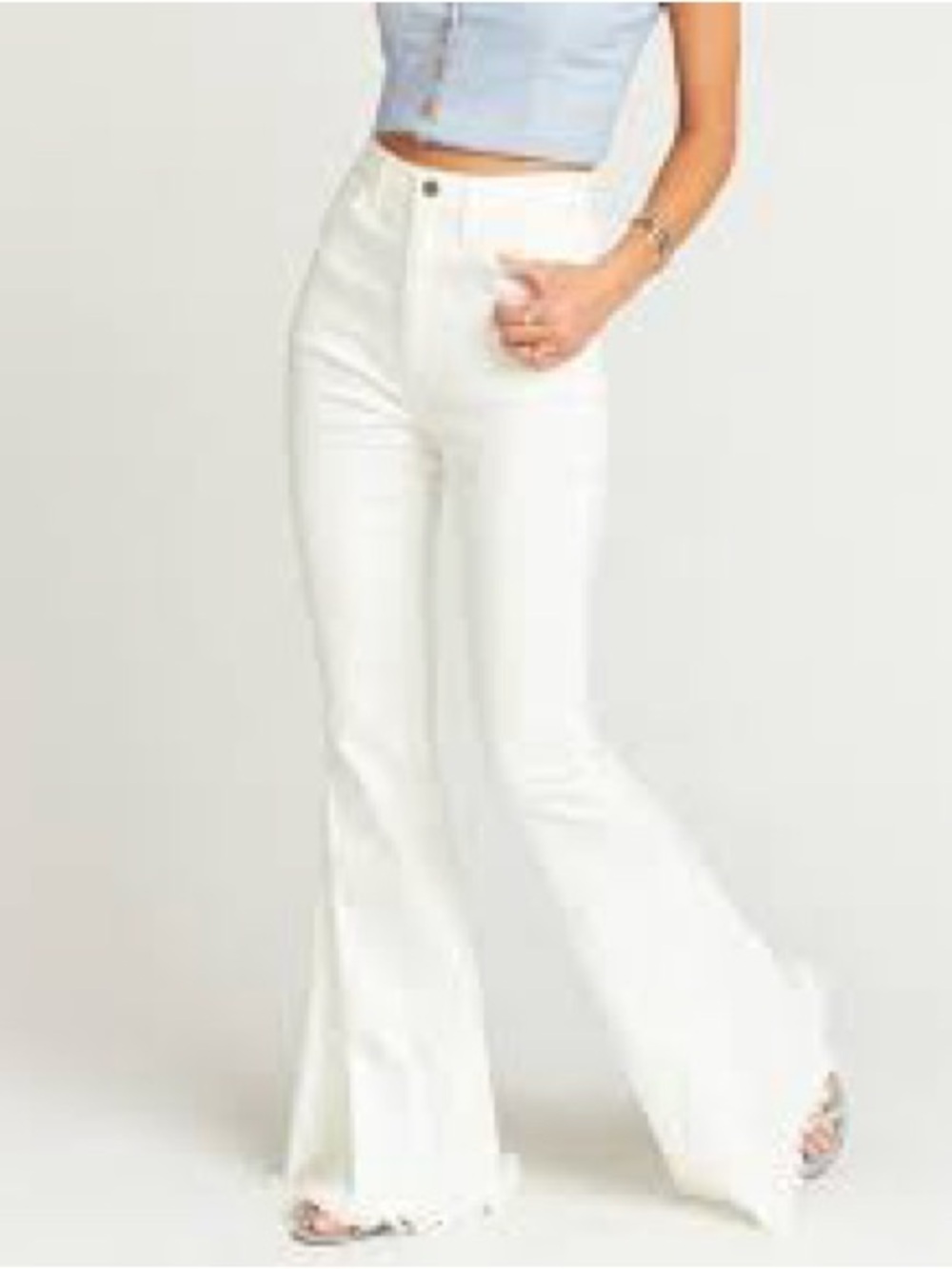 Show Me Your Mumu Berkeley Belles White High-Rise Flare Jeans for Women $148